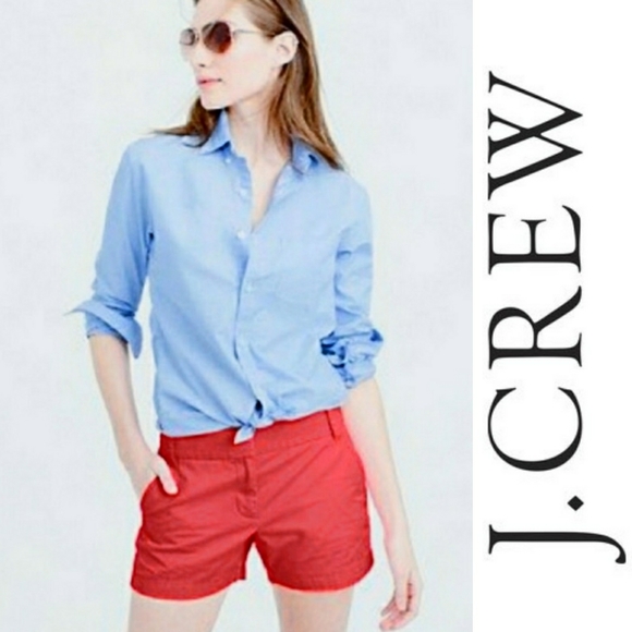 J. Crew Pants - NEW J. Crew Chino Red Cherry 3" Inseam Mid Rise Cotton Dress Shorts 8